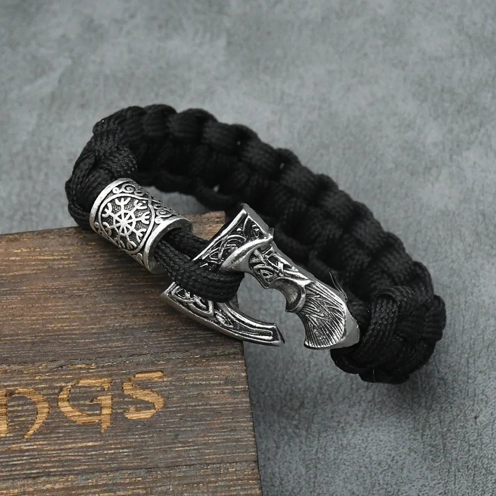 Bracelets de perles de la Trinité avec runes vikings nordiques pour hommes, marteau Mjolnir, paracorde, hache slave Perun, bracelet amulette, bijoux faits à la main pour hommes