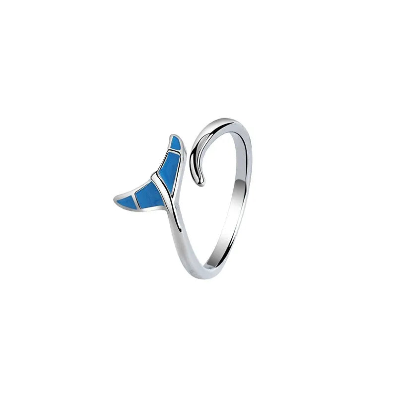 925 Silver Mermaid Necklace Bracelet Earrings Ring Moonlight Jewelry Gift for Women Birthday Anniversary Elegant 4-Set