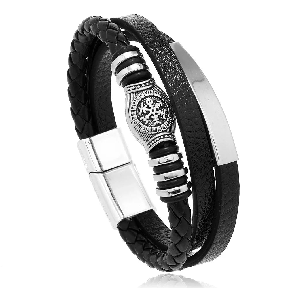 Trendy  Leather Bracelets For Men Multilayer Braided Rope Bracelets For Male Bracelets Jewelry Pulsera Hombre - Madeinsea©