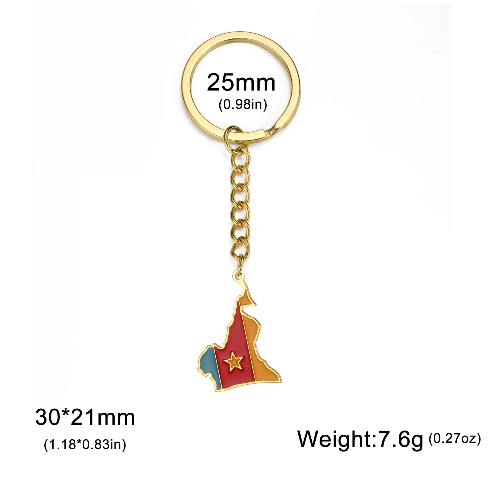 Dreamtimes France Poland Mexico Map Pendant Keychain for Women Men Stainless Steel Key Ring Qatar Ghana Syria Haiti Jewelry