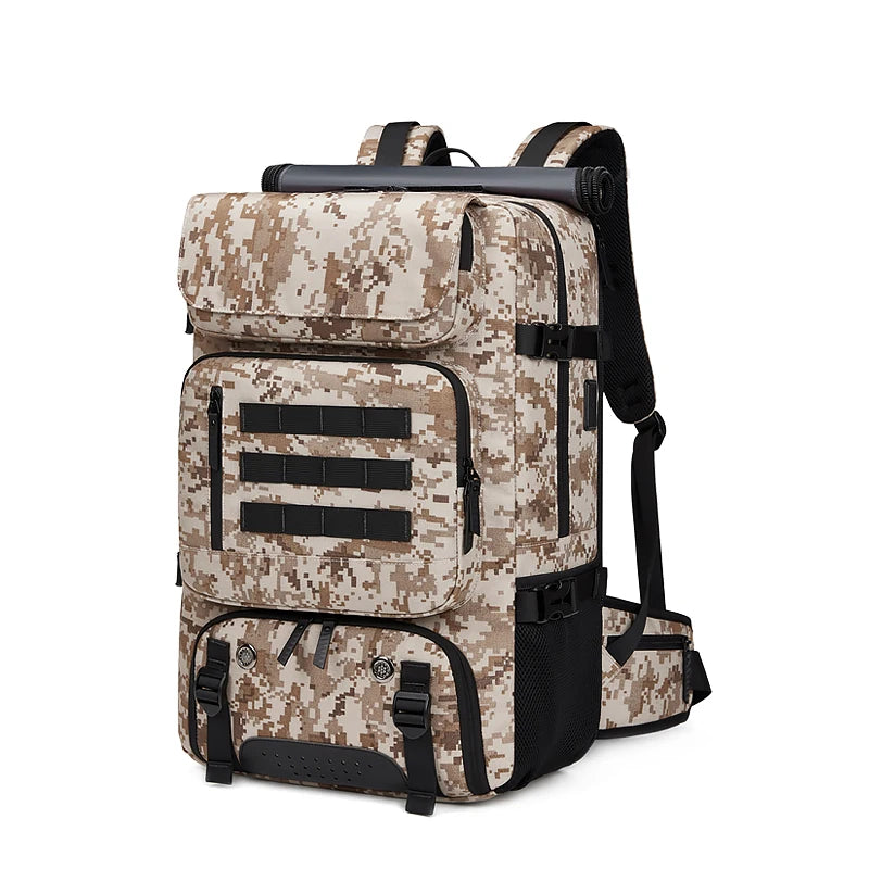 Herren Reiserucksack wasserdicht 17 Zoll Business Laptop Rucksack mit separatem Schuhbeutel USB-Aufladung 50L Outdoor Wanderrucksack