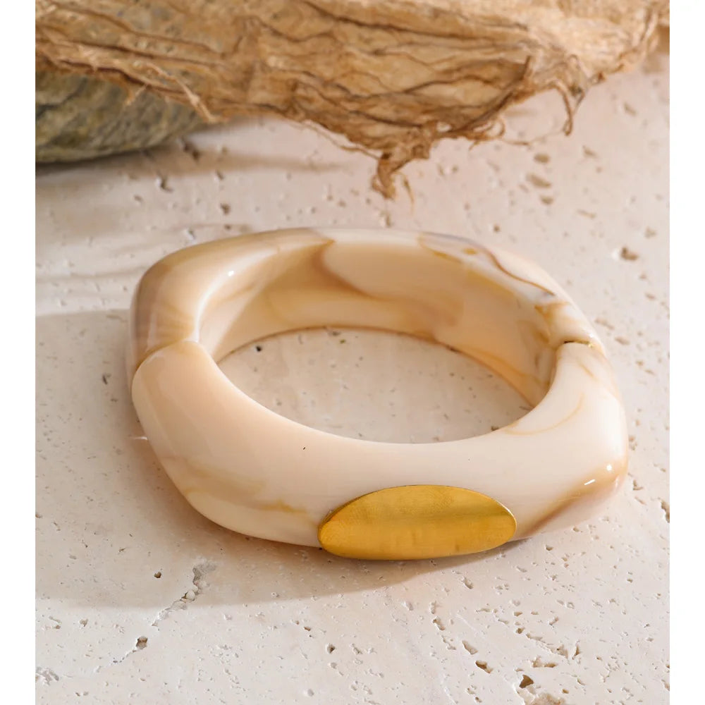 Yhpup 57/61/62mm Acrylic Resin Thick Bracelet Bangle Waterproof Statement Fashion Summer 2026 Wrist Jewelry
