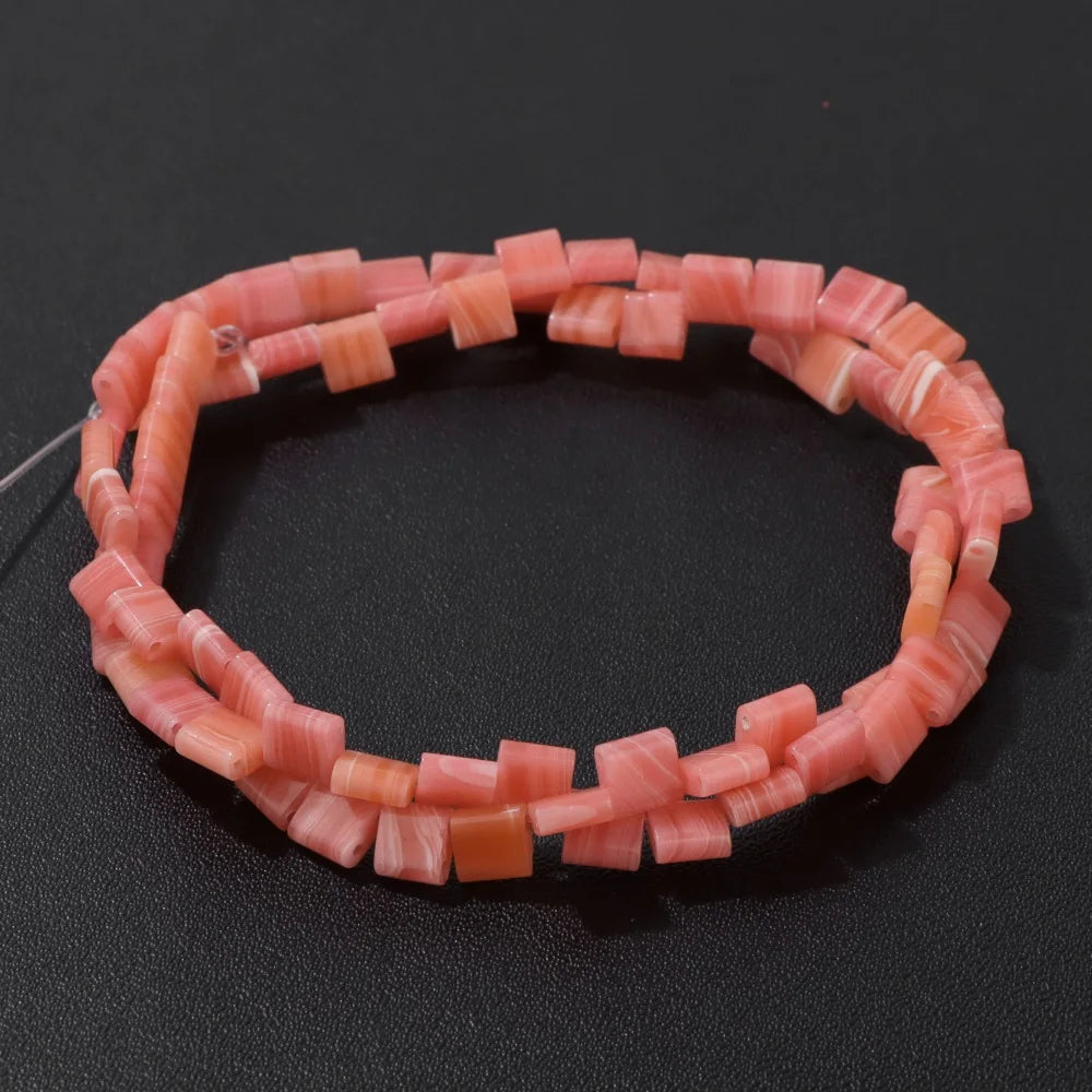 5MM Double Hole Square Bead Natural Tiger Eye Quartzs Imperial Jaspers DIY Beads For Jewelry Making Bracelet Necklace Handmade