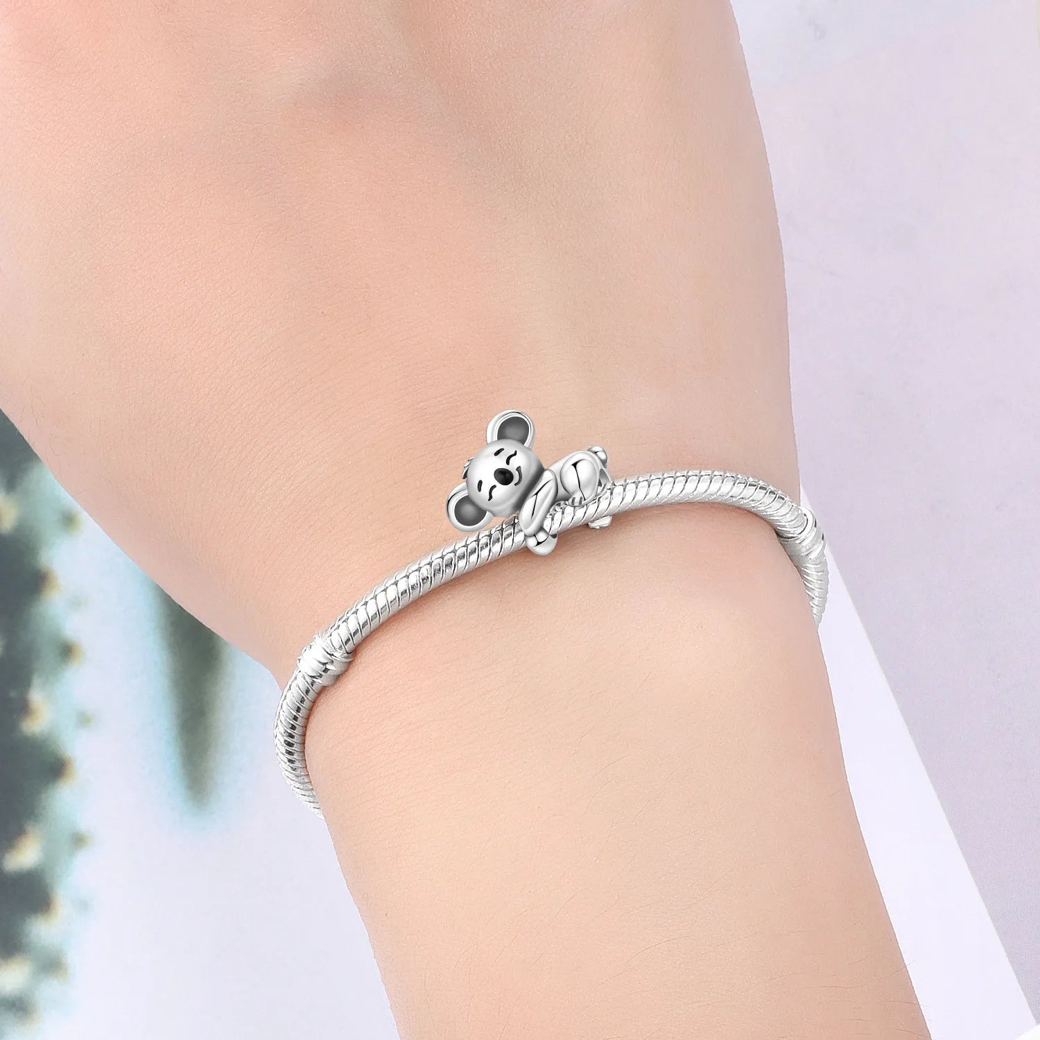 PANPOKI 925 Sterling Silver Cute Koala Animal Pendant Beads Original Pendants Bracelet Charm Jewelry Party DIY Trendy Gifts