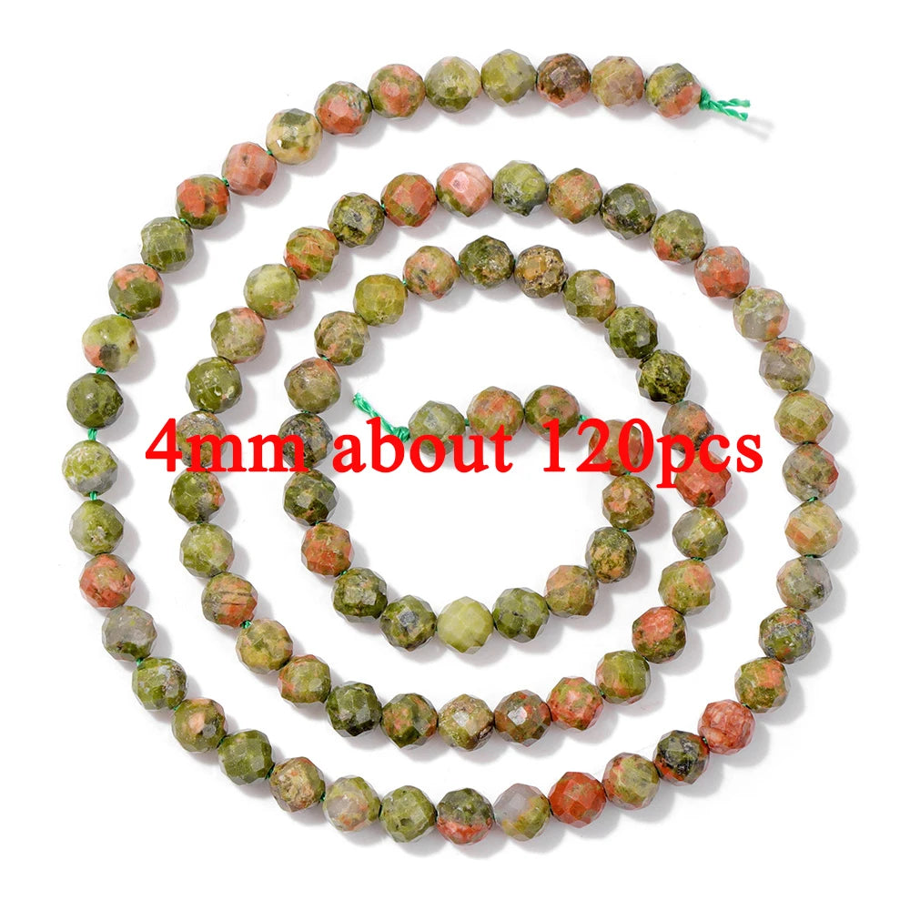 Wholesale Natural Unakite Stone Bead Green Jasper Loose Spacer Beads For Jewelry Making DIY Bracelet Necklace Accessories Supply