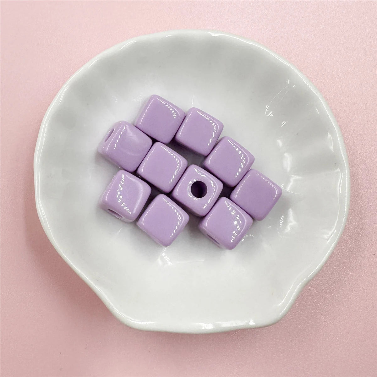 10pcs 10mm Square Shape Beads For Jewelry Making Spacer Candy color Acrylic Beaded Jewelry Materials