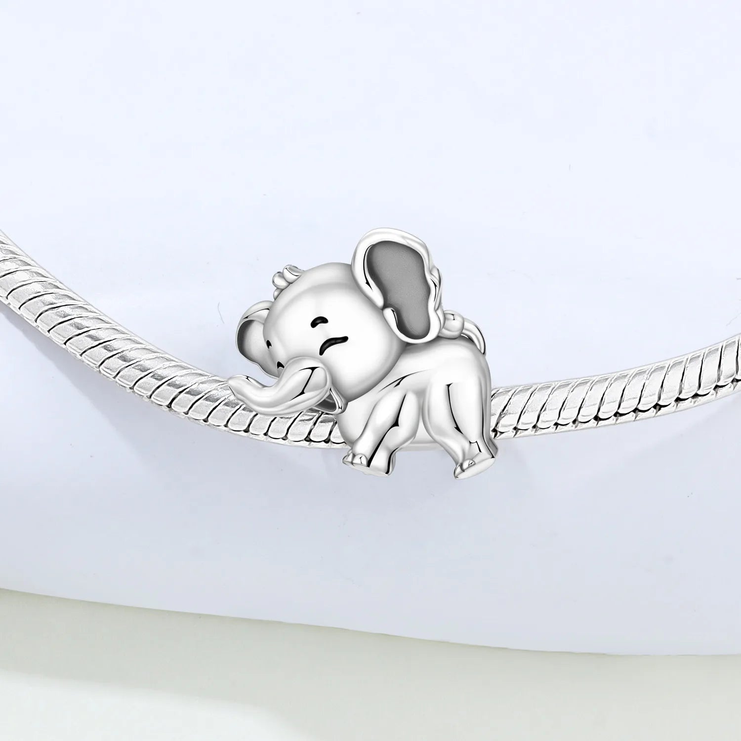 PANPOKI 925 Sterling Silver Joyful Elephant Animal Beads Original Pendants Bracelet Charm Jewelry Party DIY Trendy Gifts