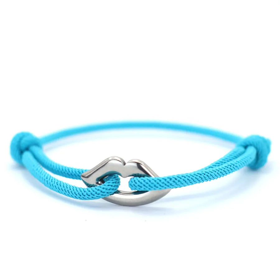 Stylish Rope Bracelet Unisex Handmade Adjustable Lip Shape Charm Braslet Luck Red Thread Braclet Friendship Jewelry Cord Pulsera