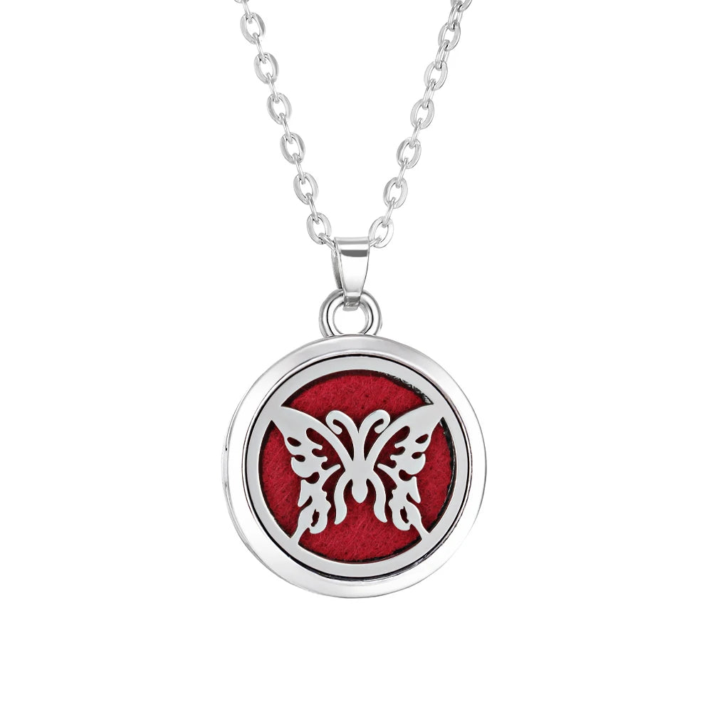 Tree of Life Aromatherapy Necklace Perfume Essential Oil Diffuser Alloy Stainless Steel  Locket Pendant Aroma Diffuser Necklace - Madeinsea©