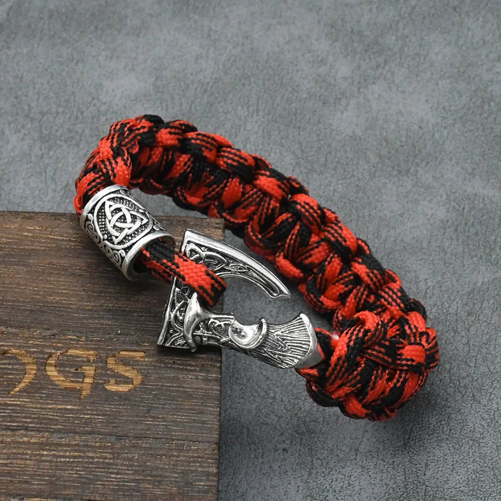 Bracelets de perles de la Trinité avec runes vikings nordiques pour hommes, marteau Mjolnir, paracorde, hache slave Perun, bracelet amulette, bijoux faits à la main pour hommes