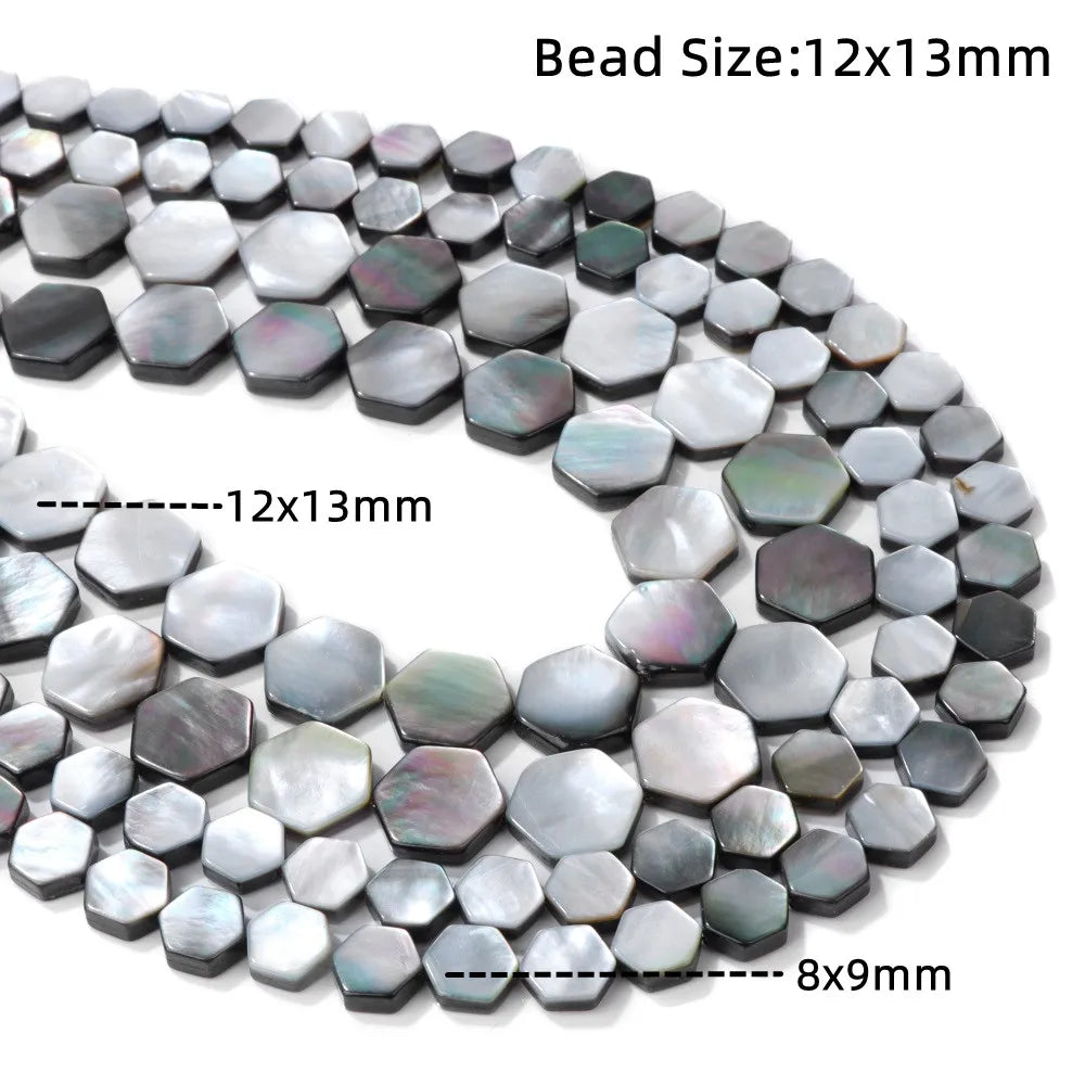 High Quality Natural Shell Beads Grey Mother of Pearl Heart Square Round Spacer Beads For Jewelry Making DIY Bracelet Handmade