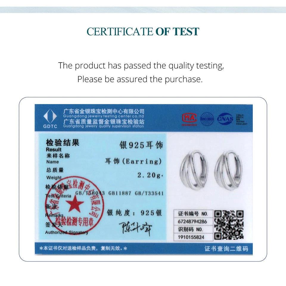 BAMOER 925 Sterling Silber Dreifach-Huggie-Creolen, Weißgold plattiert, klein, schlicht, hypoallergen, Schmuck für den Alltag, BSE1125