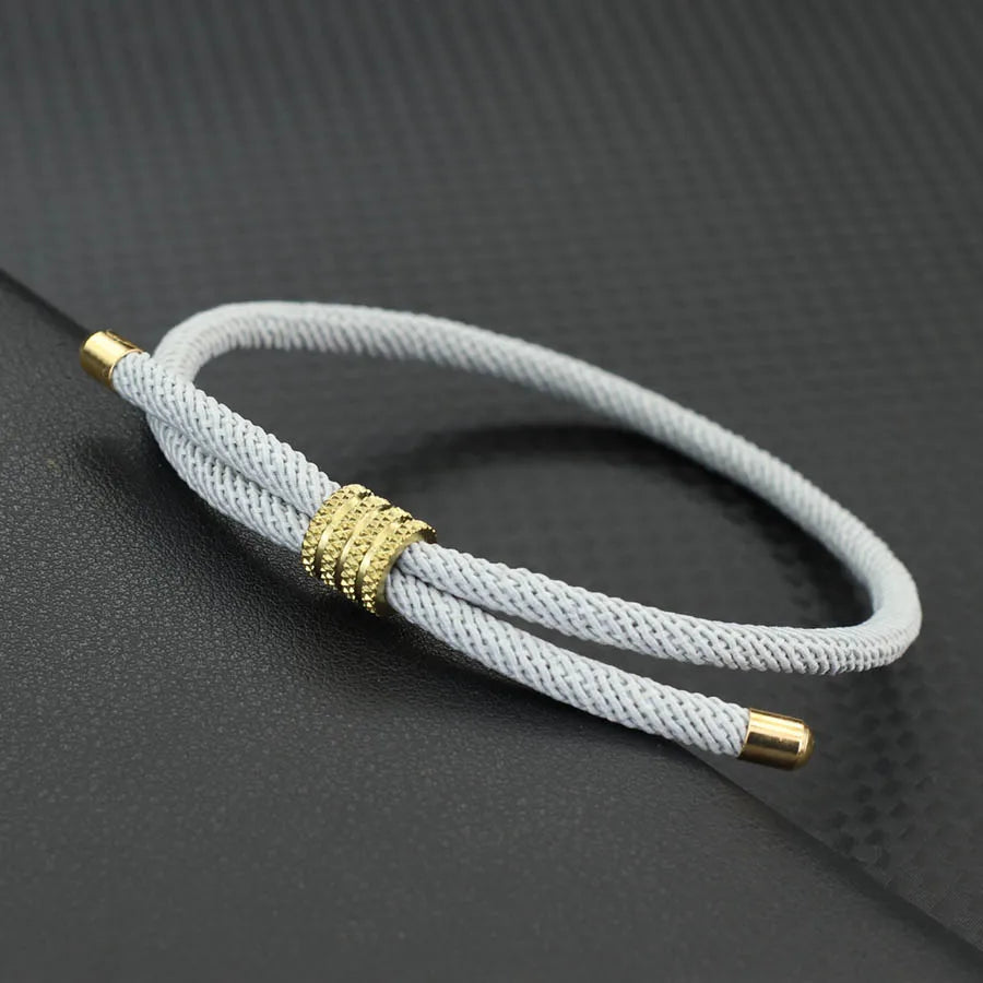 7 Colors Luxury Grade A 4mm Thread Bracelet Men Stainless Steel Buckle Outdoor Cool Riding Hand Accessories Pulseras Para Hombre