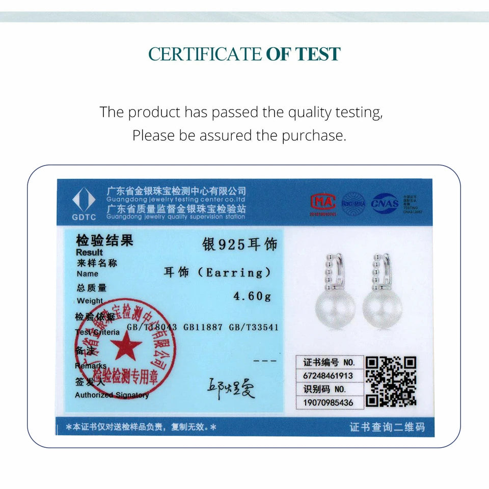 BAMOER Pearl Earrings for Women 925 Sterling Silver Hypoallergenic Pearl Earrings Dangle Earrings Elegant Jewelry BSE1077