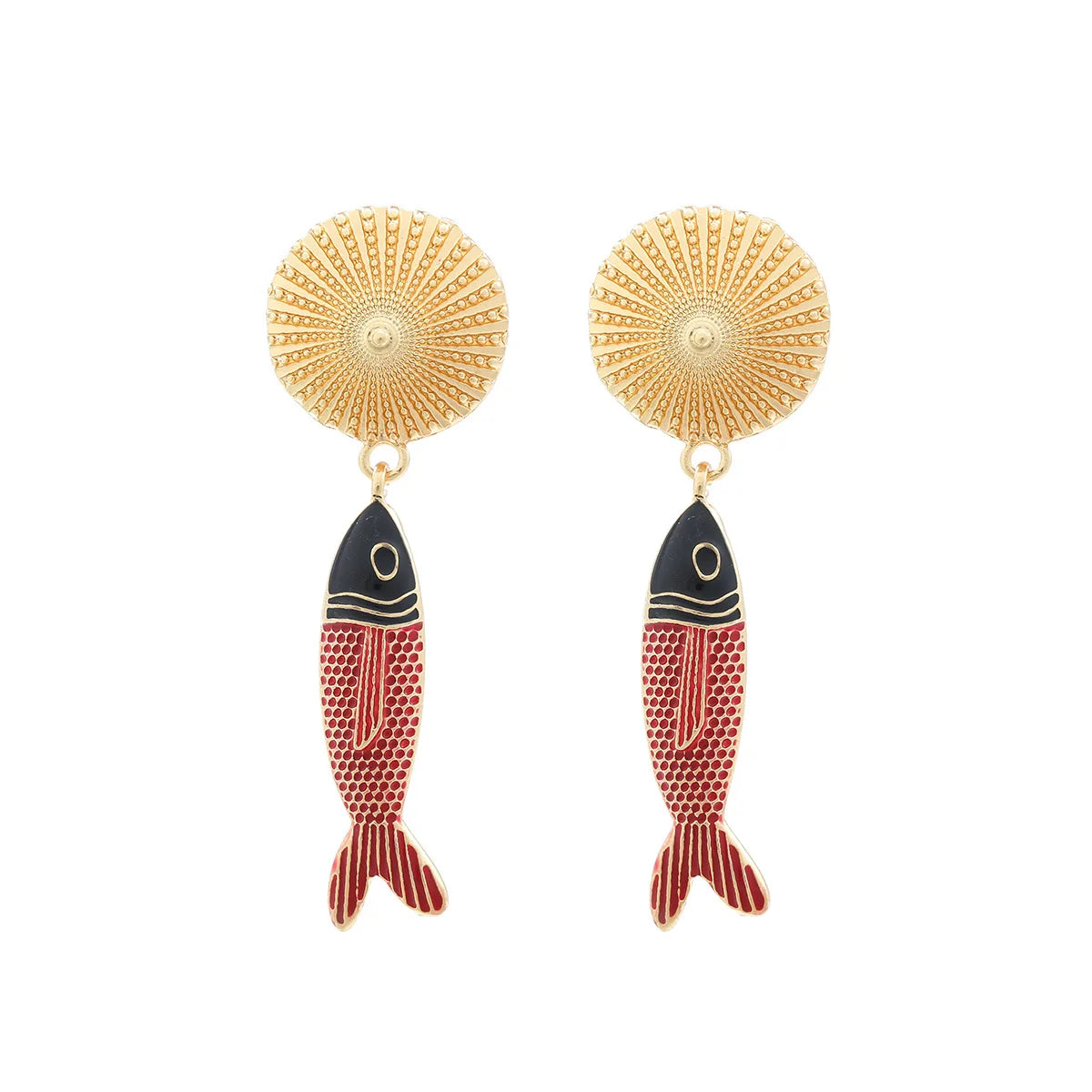 ZAA Luxury Fish Pendant Beach Vacation Style Earrings