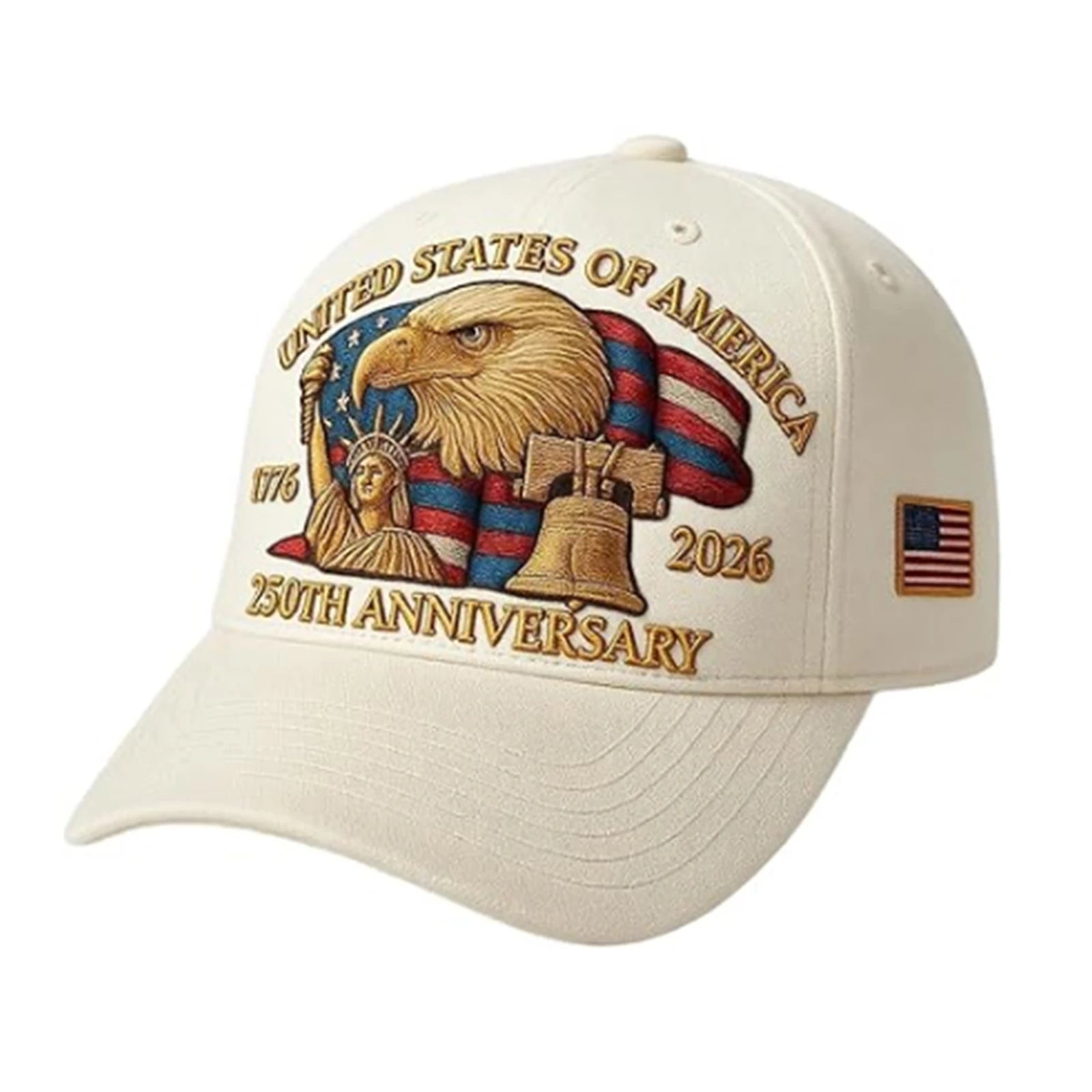 United States 250th Anniversary Cap Adjustable Washed Cotton Baseball Cap Vintage Tribute Eagle Printed Patriotic Trucker Hat - Madeinsea©