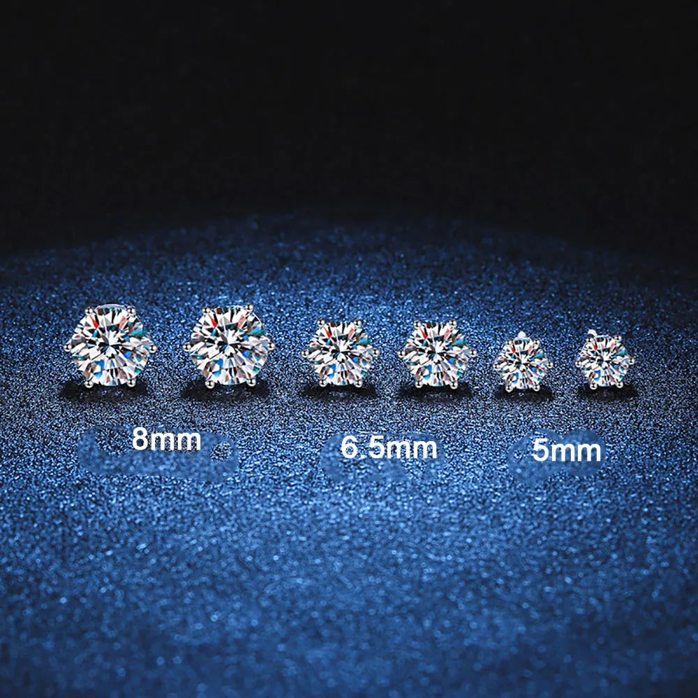 Serenity  0.5ct 1ct 2ct D Color Moissanite Screw Earrings For Women S925 Sterling Silver Plated 18K Stud Earrings Fine Jewelry