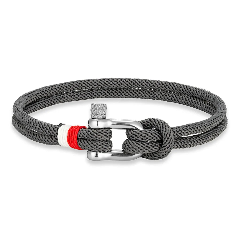 MKENDN Minimalist Lucky Rope Bracelet Stainless Steel Mini U-Shape Shackle Buckle Bracelets for Men Women Couple Gift