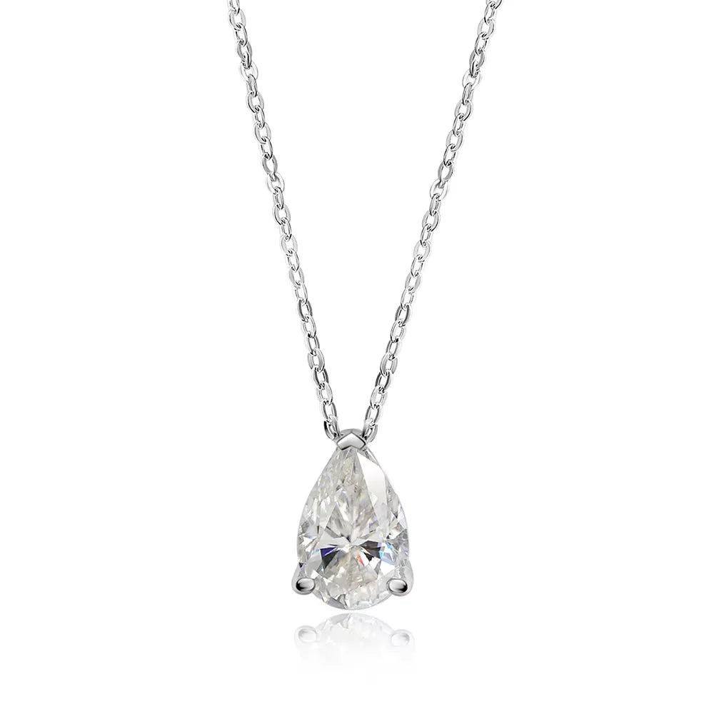 Serenty 1-4ct Pear Cut D VVS1 Moissanite Necklace for Women Gift Pure S925 Sterling Silver Water Drop Pendant NecK Chain Jewelry - Madeinsea©