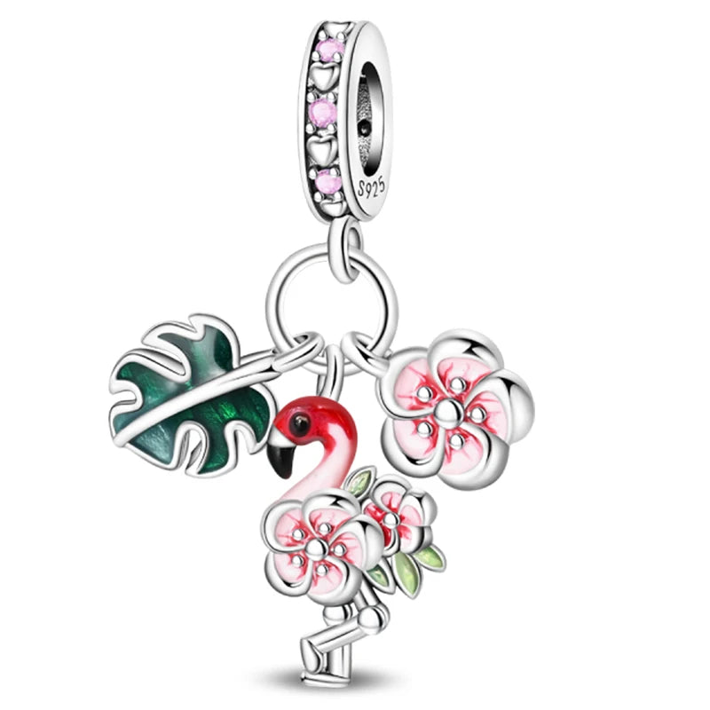 Hot Sale Charms Beads 925 Sterling Silver Pink Perfume Bottle Letter Luminous Firefly Tarot Card Beads Fit DIY Bracelets Jewelry - Madeinsea©