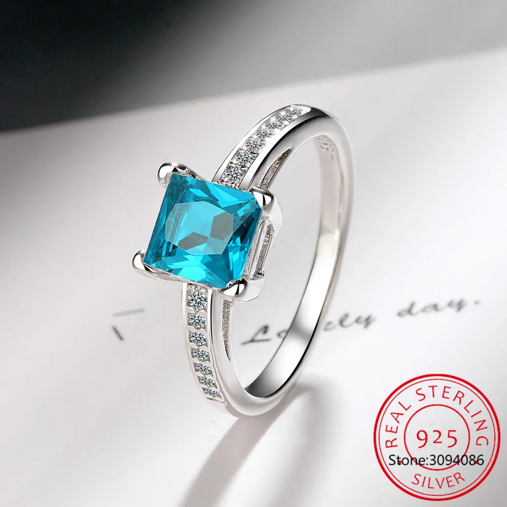 Bagues en argent massif 925 serties de zultanite diaspore, topaze, émeraude et saphir, pour femmes et jeunes filles.