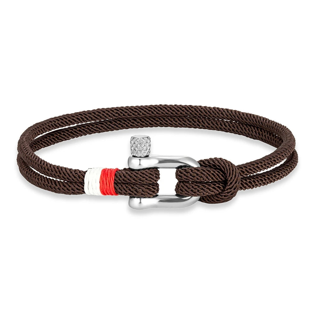 MKENDN Minimalist Lucky Rope Bracelet Stainless Steel Mini U-Shape Shackle Buckle Bracelets for Men Women Couple Gift