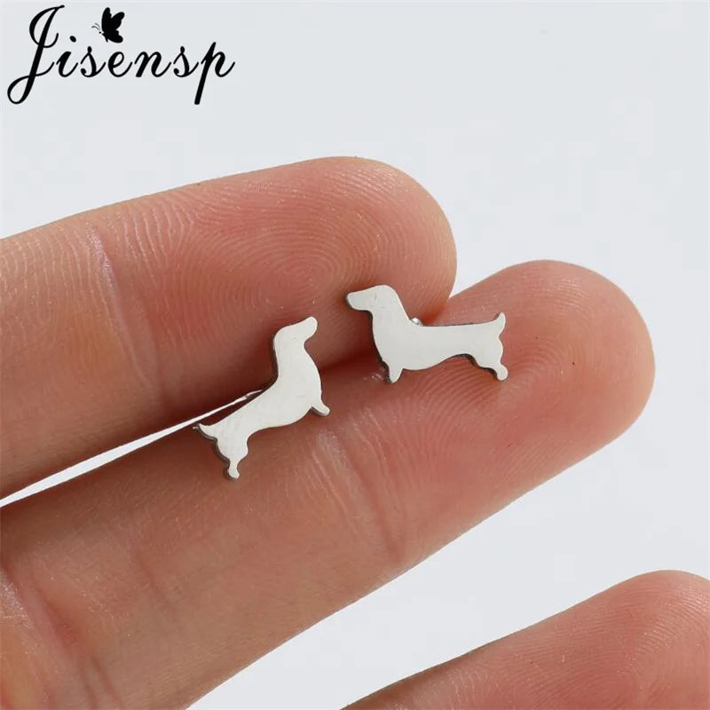 Jisensp Cute Bunny Rabbit Carrot Earrings Animal Stainless Steel Women Earrings Korean Fashion Jewelry for Girlfriend Gift