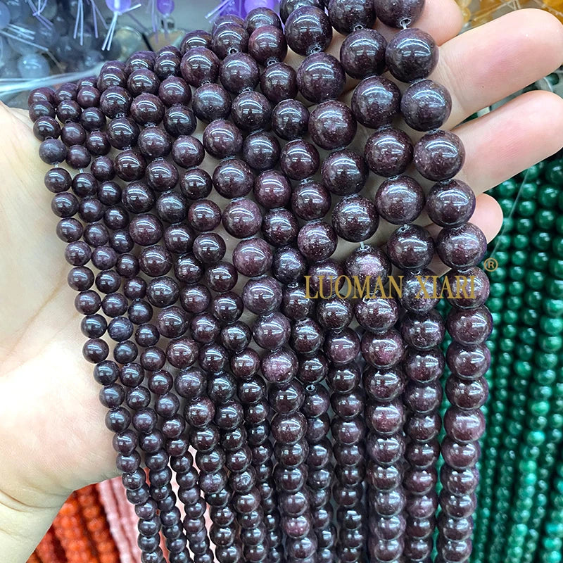 6/8/10/12MM Natural Stone Fossil White Round Loose Spacer Beads for Jewelry Making DIY Earrings Bracelet Charms Accessories 15''