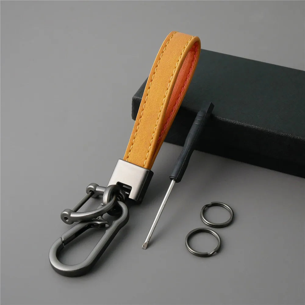 MKENDN Fashion Solid Color Flip Fur Keychain Lanyard Business Gift Key Chain Men Women Car Key Strap Waist Wallet Keyrings