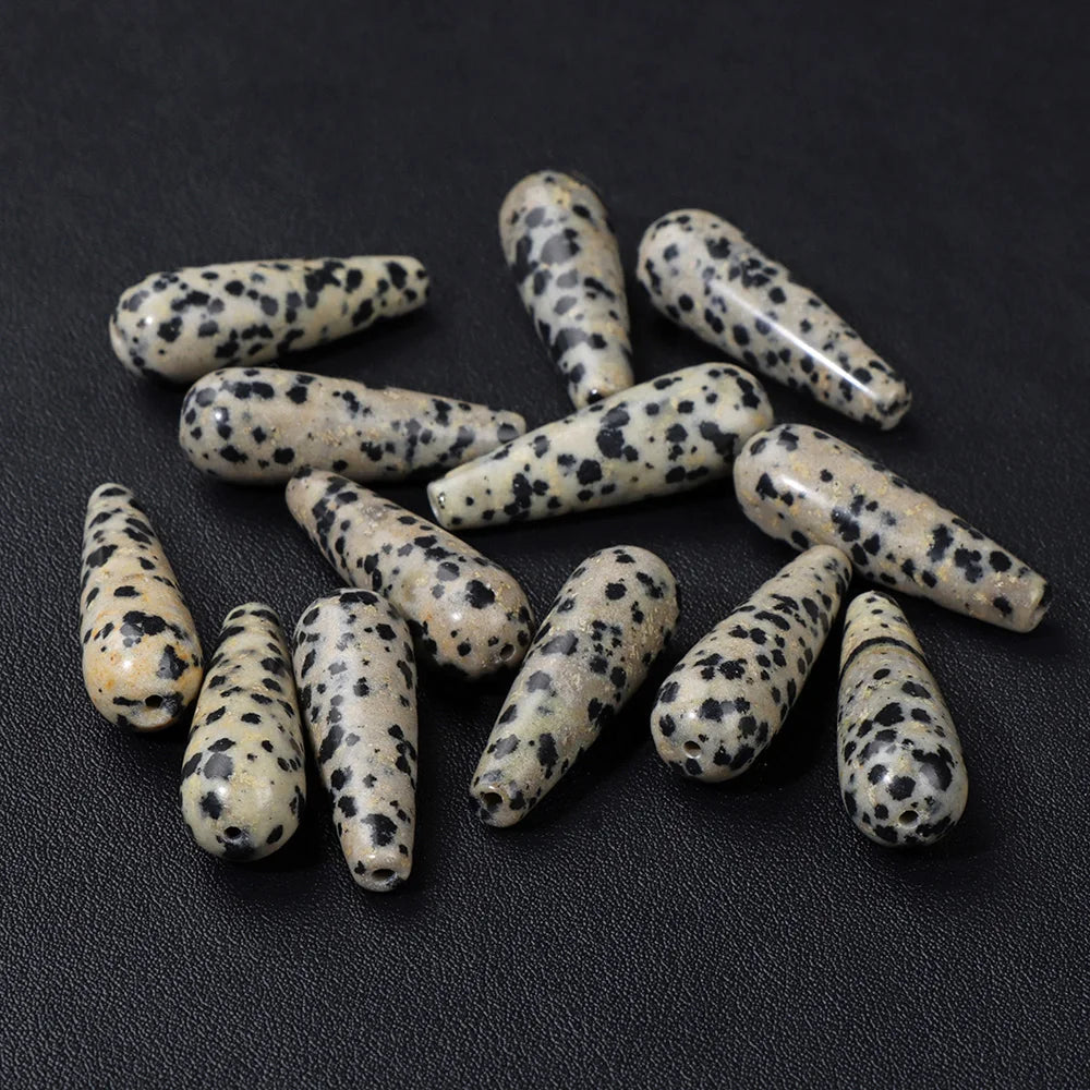 Natural Water Drop Stone Bead 10x30mm Chalcedony Amethysts Agates Loose Spacer Charms Bead For DIY Bracelet Earrings Accessories