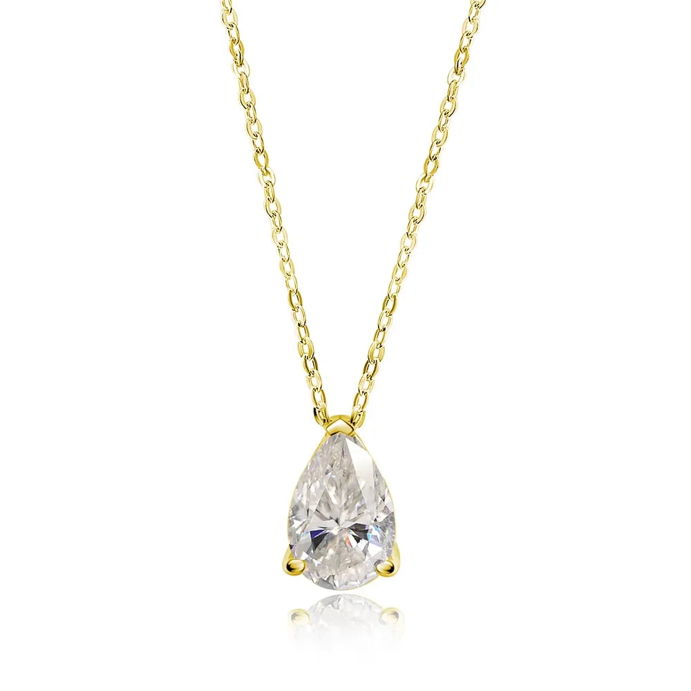 Serenty 1-4ct Pear Cut D VVS1 Moissanite Necklace for Women Gift Pure S925 Sterling Silver Water Drop Pendant NecK Chain Jewelry - Madeinsea©