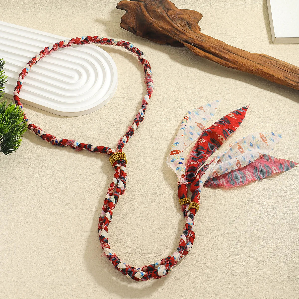 ZAA's New Handmade Woven Tie Style Scarf Necklace