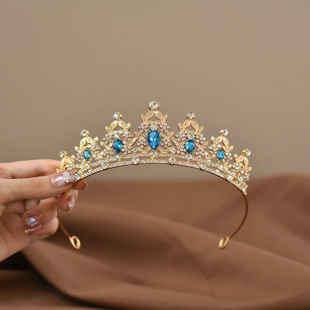 Children's Princess Crown Crystal Headband, Girls' Hair Accessory, High-End Elegance, Dance Performance, Birthday Gift Crown