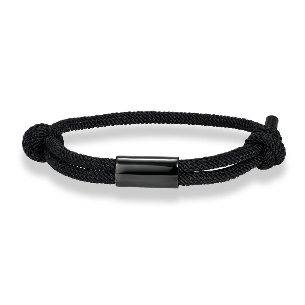 MKENDN Personalized Adjustable Sliding Knot Bracelet for Dad Individual Engraving Bracelet Couple Bracelet Initials Father's Day