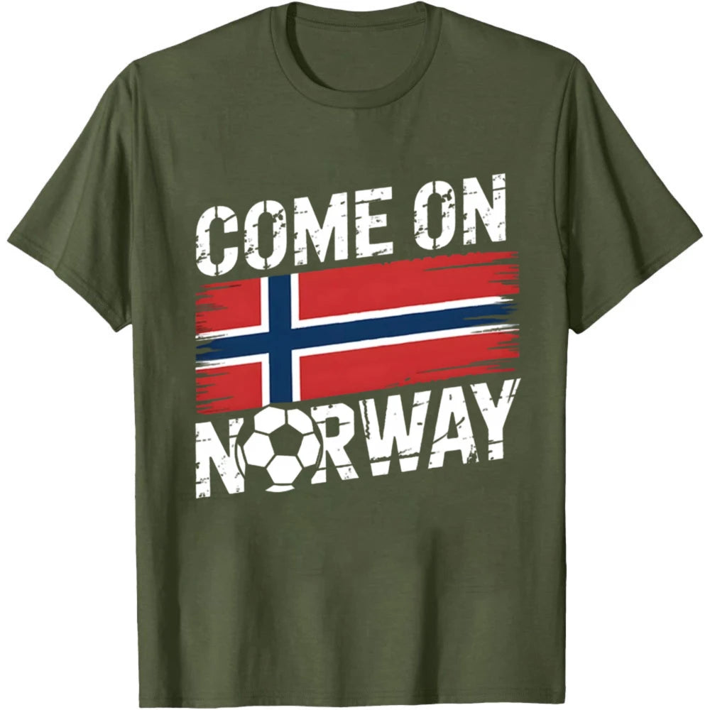 Come on Norway Supporter Football Fan Mens T-Shirt Tee Gift Top - Picture 1 of 2