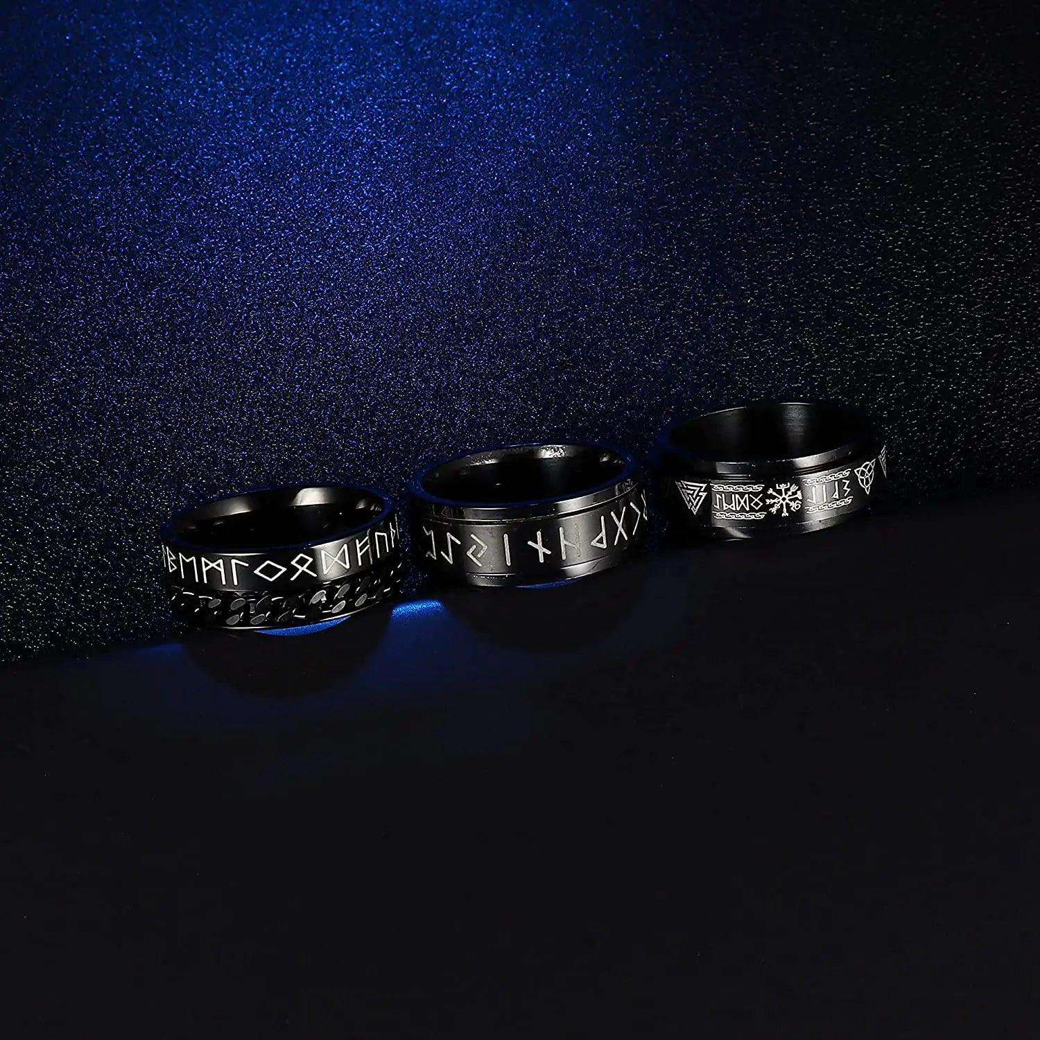 Vintage Stainless Steel Odin Norse Viking Rune Rings For Men Women Cool Spinner Fidgets Rings Retro Nordic Amulet Jewelry Gifts - Madeinsea©