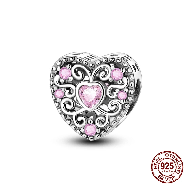 100% 925 Sterling Silver Perfume Headphones Pink Princess Daily Charms Beads Fit 3mm 925 Original Bracelet Fine DIY Jewelry