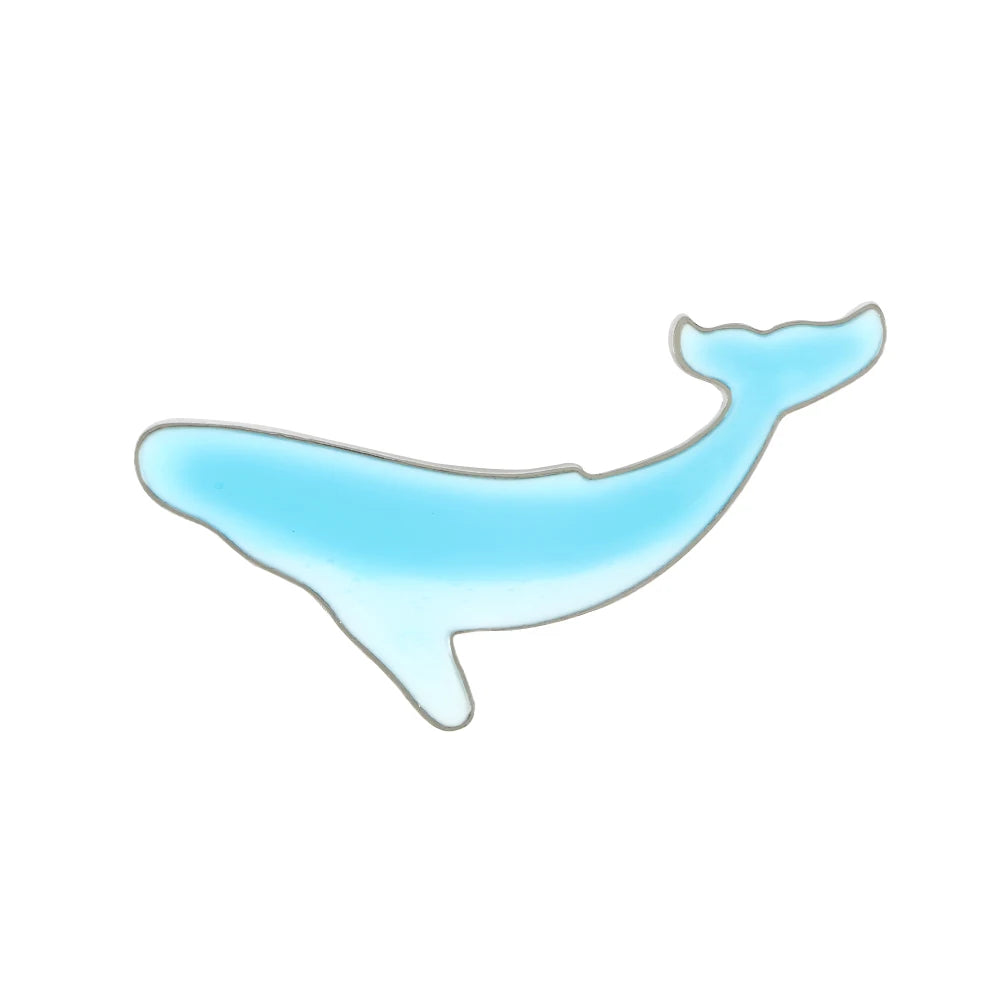 New Blue Marine Life Enamel Pins Cute Whale Dolphin Animal Brooches Women Men Lapel Pin Badges Jewelry Gift for Friend Wholesale