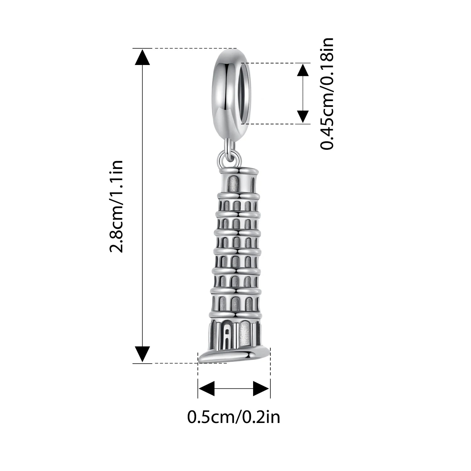 BISAER 925 Sterling Silver World Famous Building Style Charms Beads Eiffel Tower Big Ben Pendant Fit Bracelets DIY Fine Jewelry
