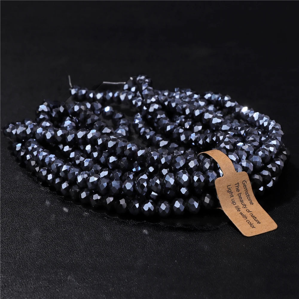 4x6MM/5X8MM Rondelle Crystal Glass Beads AB Color Faceted Loose Spacer Bead For Jewelry Making Clothing Handmade DIY 1 Strand