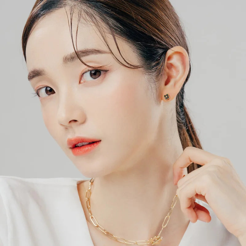 925 Sterling Silver Shiny Colored Zircon Flower Stud Earrings for Women Exquisite Jewelry Bijoux Accessories