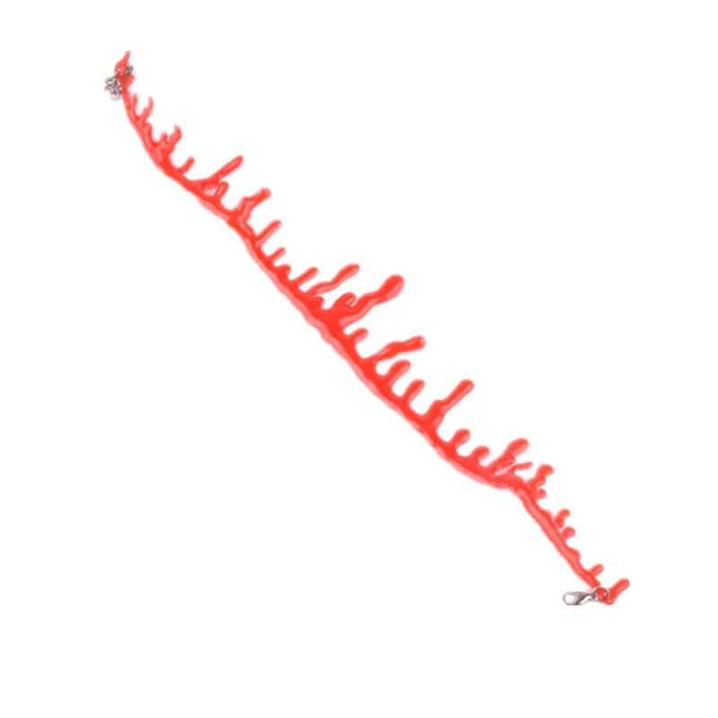 New Creative Halloween Red Dripping Blood Necklace For Women Horror Scary Vampire Bloody Choker Gothic Party Cosplay Jewelry