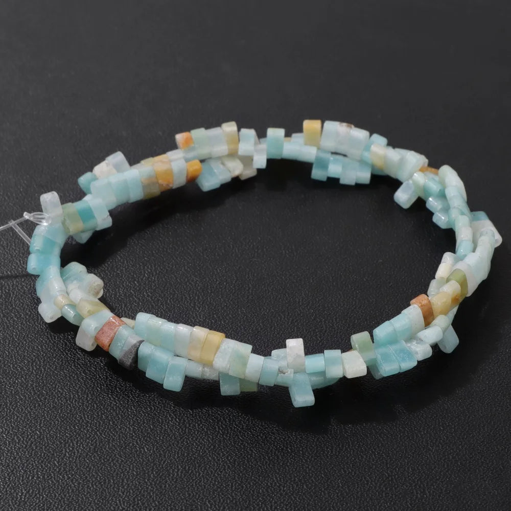 2x5mm Natural Two Hole Stone Bead Rectangle Tiger Eye Quartz Amazonite Loose Spacer Beads For Jewelry Making Bracelet Handmade