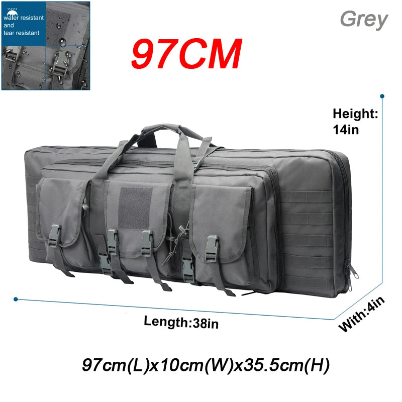 32 38 42 inch Double Rifle Case Bag Tactical Weapon Gun Case Rifle & Pistol Bag Long Gun Bag for Hunting Range Sports Transport