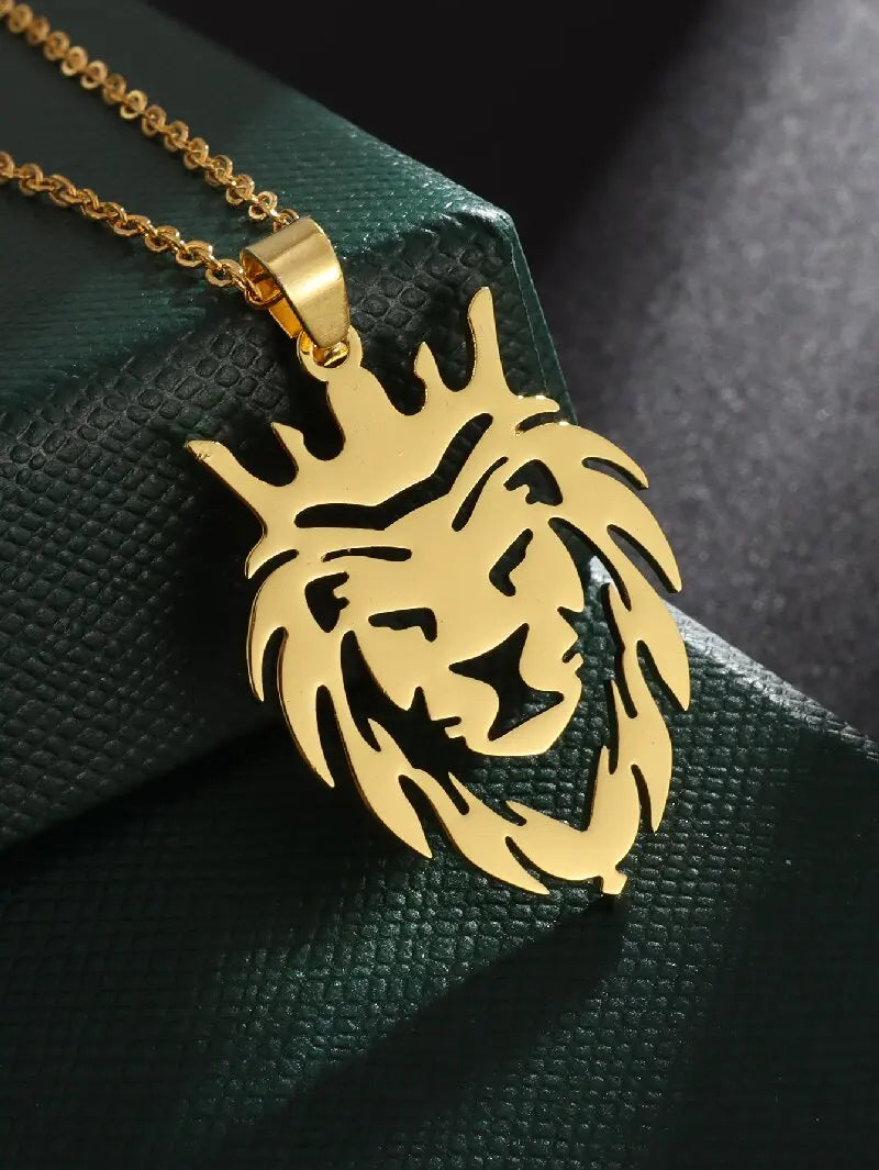 Retro Punk Nordic Bull Head Pendant Necklace for Men Classic Animal Personality Jewelry