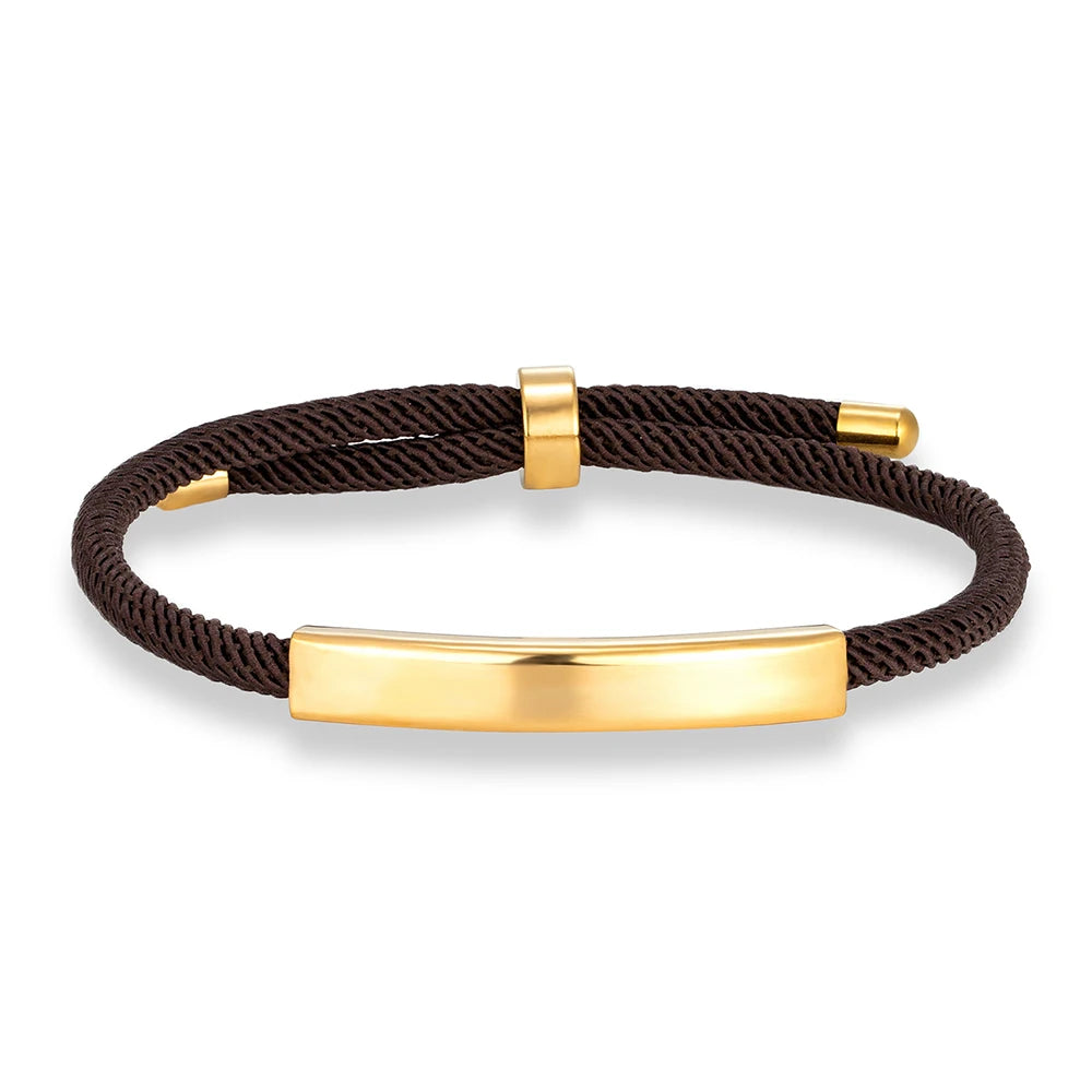 MKENDN Punk SOS Custom logo Name Engrave Text Rope Bracelet customize Stainless Steel Bracelets For Women Men ID Bracelet - Madeinsea©