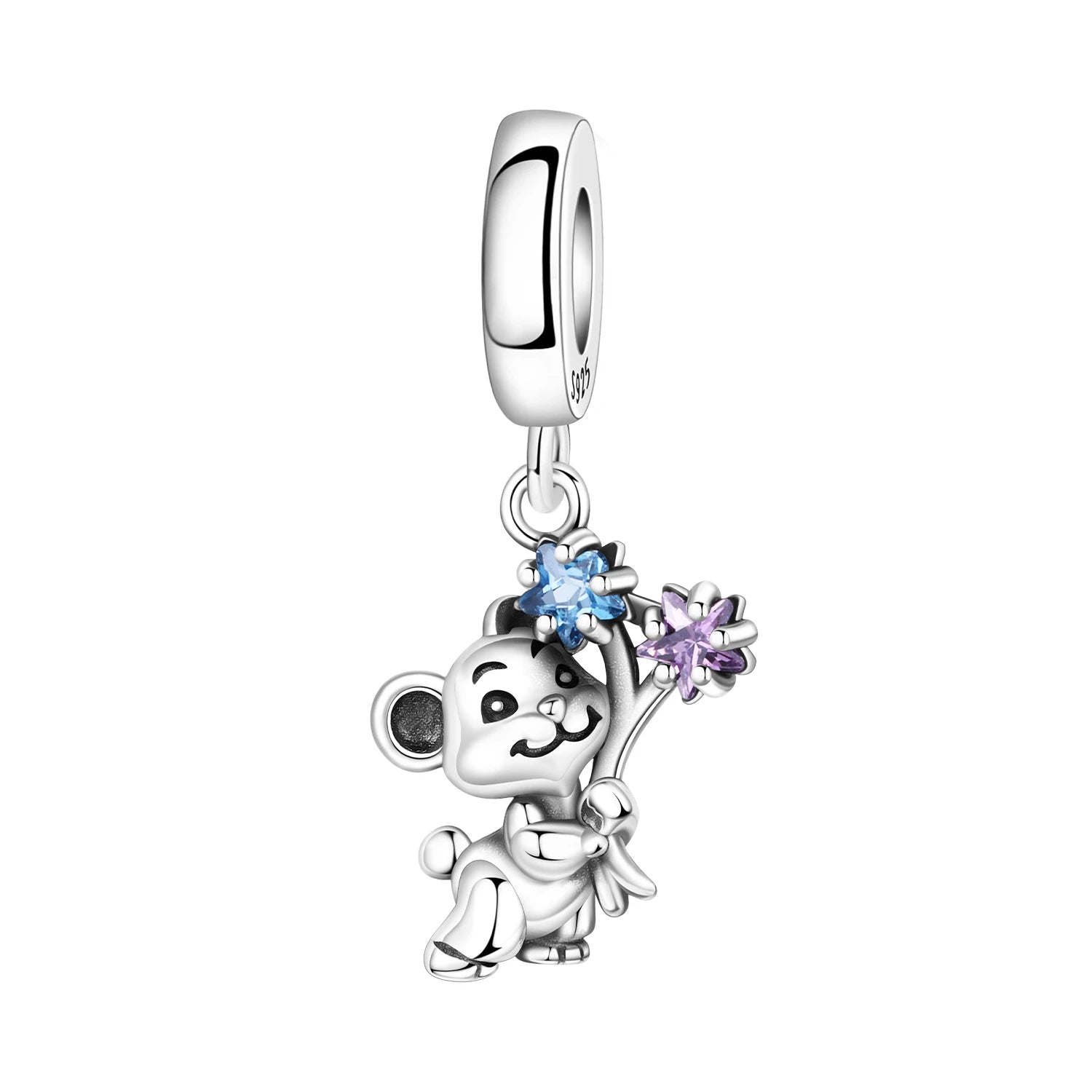 PANPOKI 925 Sterling Silver Cute Panda Animals Beads Original Pendants Bracelet Charm Jewelry Party DIY Trendy Gifts
