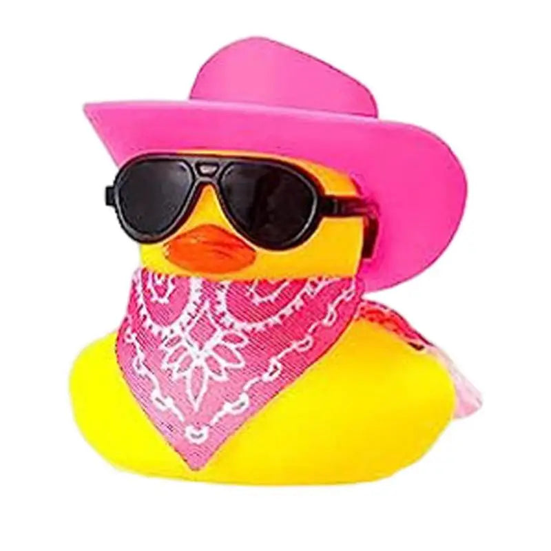 Car Rubber Duck Cowboy Rubber Duck Cool Dashboard Ornament Sunglass Car Duck for Dashboard Toy Car decoration Accessories