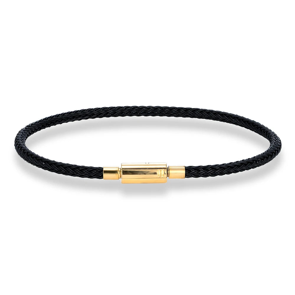 MKENDN Classic Men Women Jewelry 2-3mm Non-fading Steel Wire Thin Rope Bracelet Button Clasp Classic Cuff DIY Charm Bracelet
