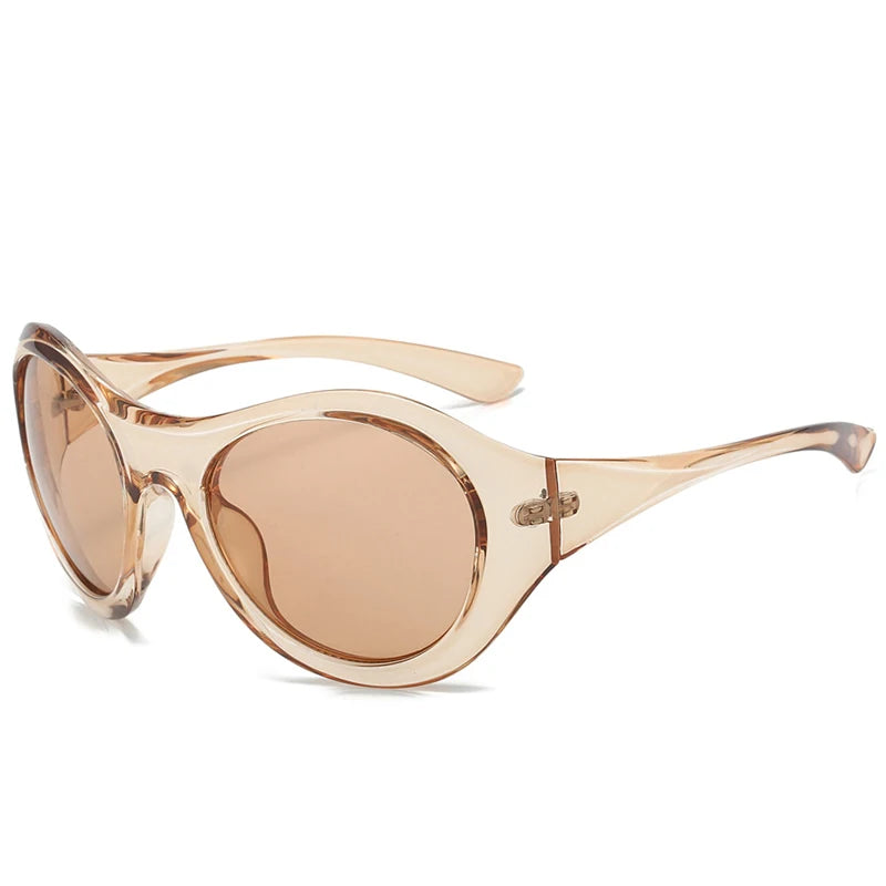 2025 Luxusmarke Design Beliebte übergroße ovale Sonnenbrille Frauen Mode Y2K Punk Männer Outdoor Sports Sonnenbrille Shades UV400